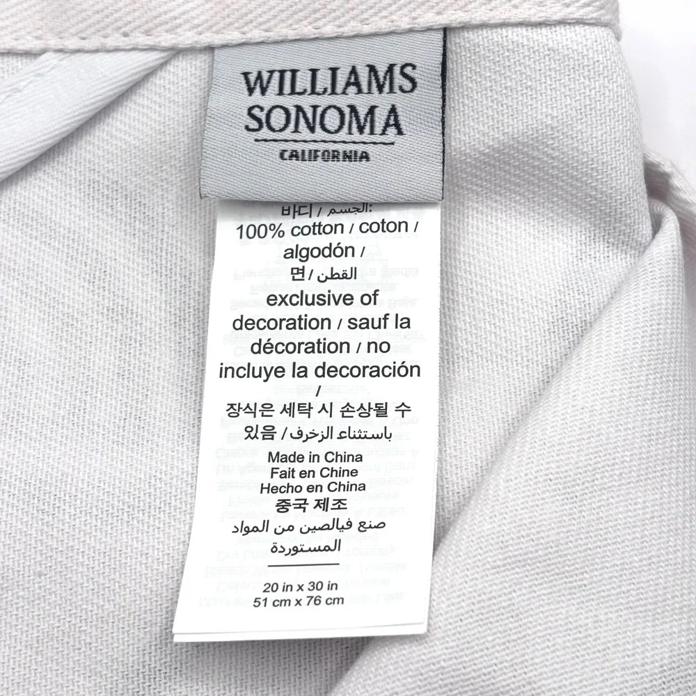 NAACP Williams Sonoma Kitchen Linen Towel Cotton 20 x 30